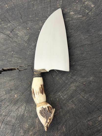 8" Cutelo / Cleaver, Deer Antler Roseta, SS440 - 190mm