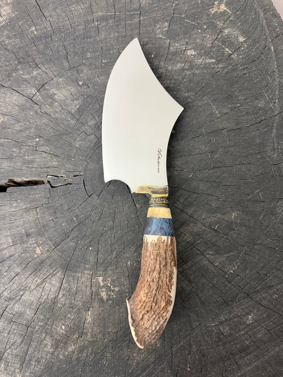 7" Cutelo Wild Cleaver, Deer Antler Roseta, SS440 - 180mm