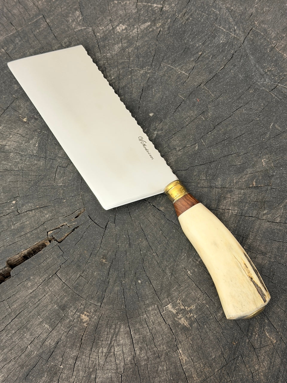 8" Chefs Cleaver, Deer Antler, SS440 - 200mm
