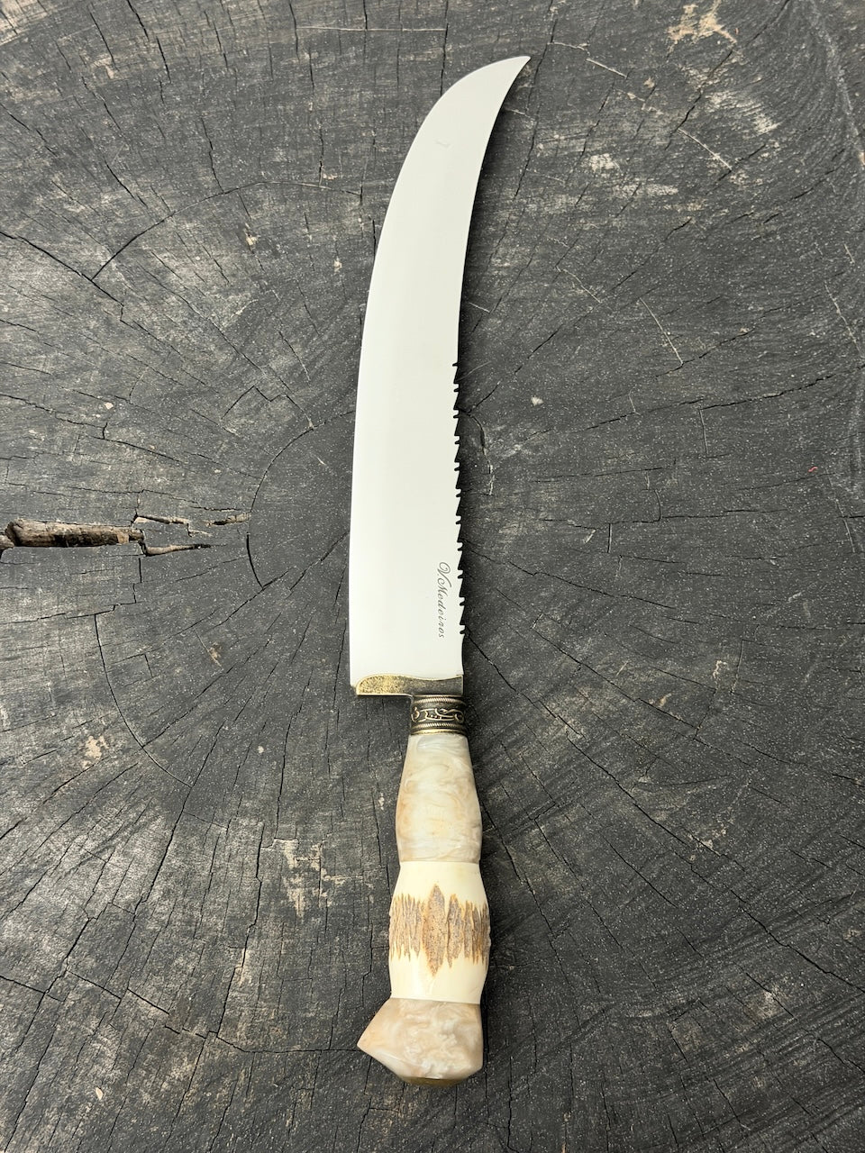 10" Butchers Knife, Custom Antler, SS440 - 250mm
