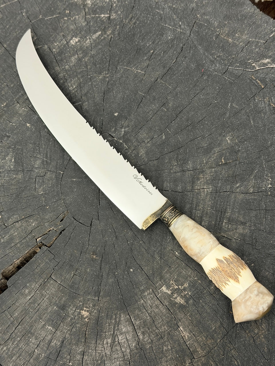 10" Butchers Knife, Custom Antler, SS440 - 250mm