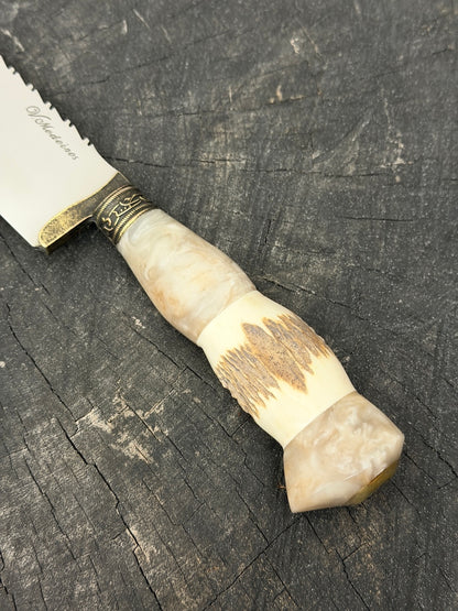 10" Butchers Knife, Custom Antler, SS440 - 250mm