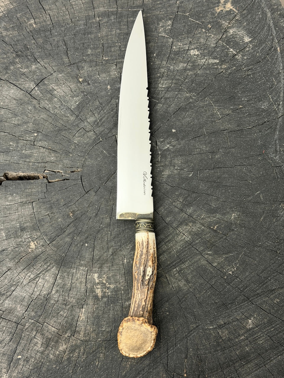 10" Chef Gaucho Knife, Deer Antler Roseta, SS440 - 250mm