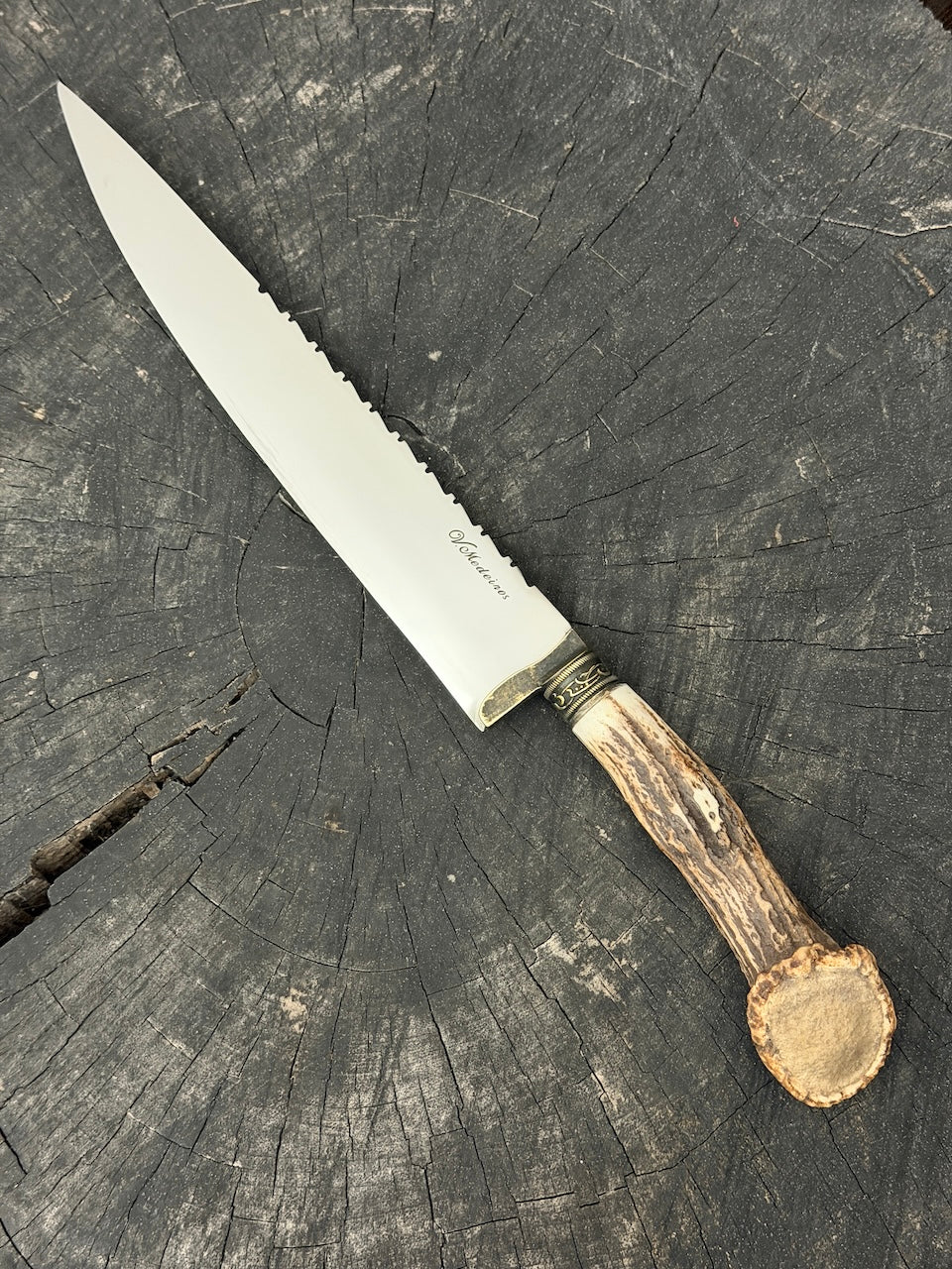 10" Chef Gaucho Knife, Deer Antler Roseta, SS440 - 250mm