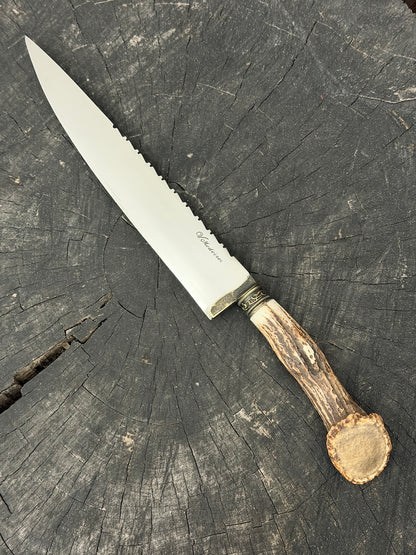 10" Chef Gaucho Knife, Deer Antler Roseta, SS440 - 250mm