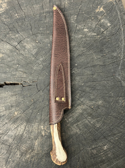 10" Chef Gaucho Knife, Deer Antler Roseta, SS440 - 250mm