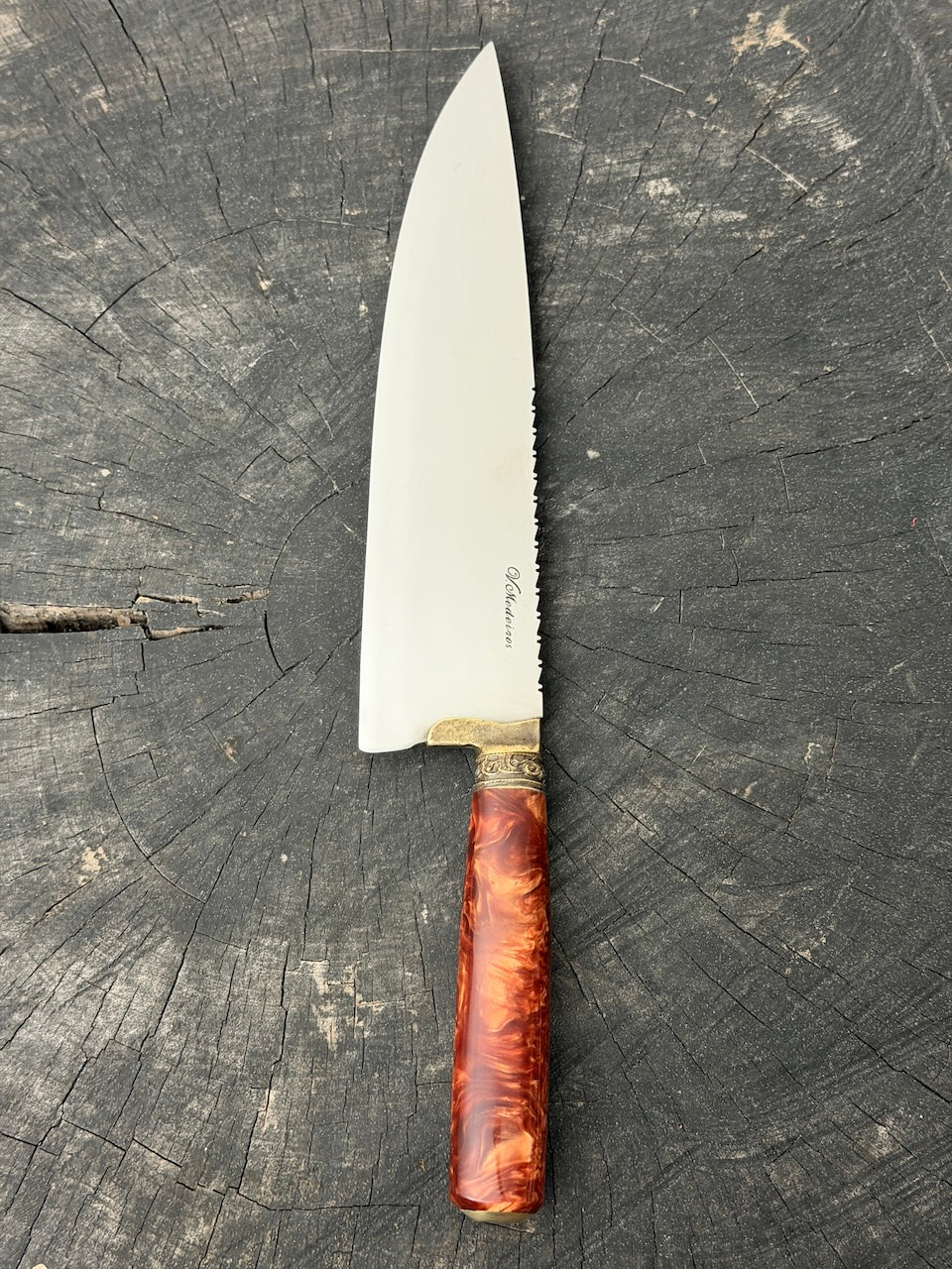 10" Chef Picanha Knife, Inferno Custom Block, SS440 - 250mm