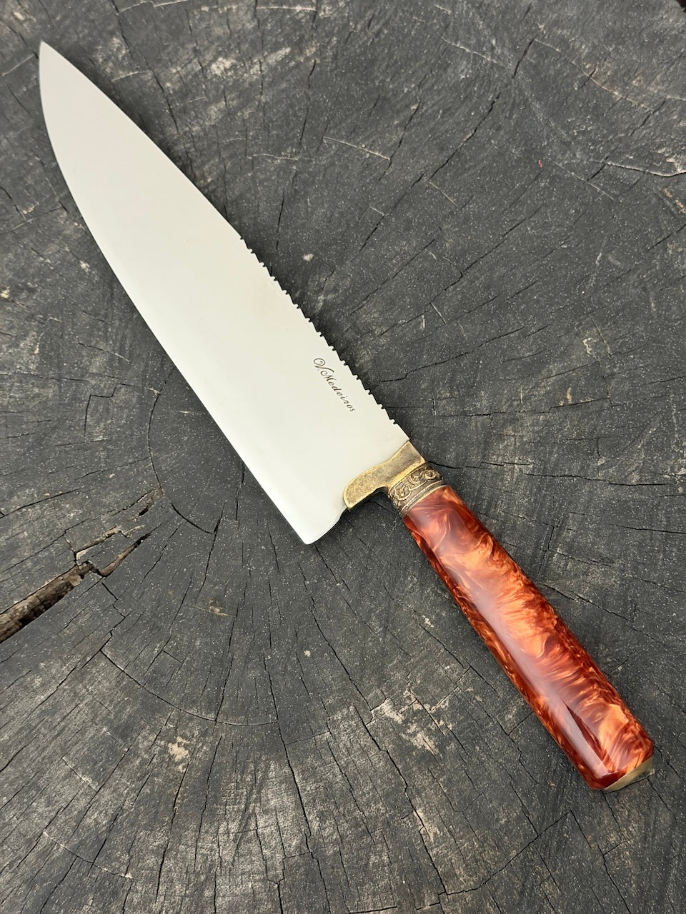 10" Chef Picanha Knife, Inferno Custom Block, SS440 - 250mm