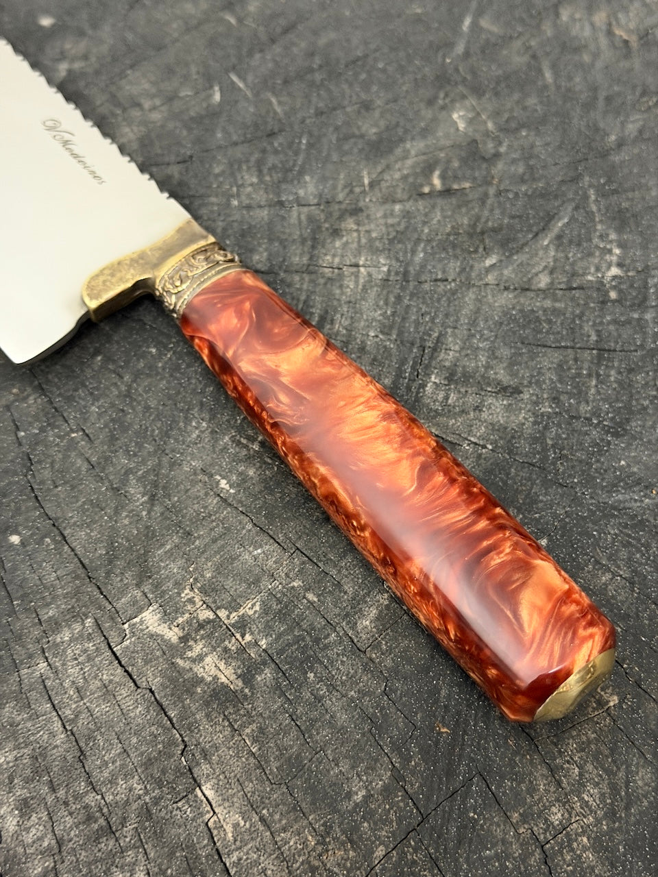 10" Chef Picanha Knife, Inferno Custom Block, SS440 - 250mm