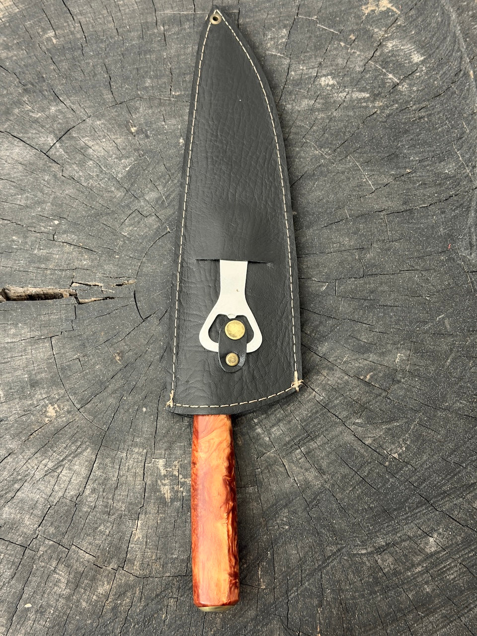10" Chef Picanha Knife, Inferno Custom Block, SS440 - 250mm