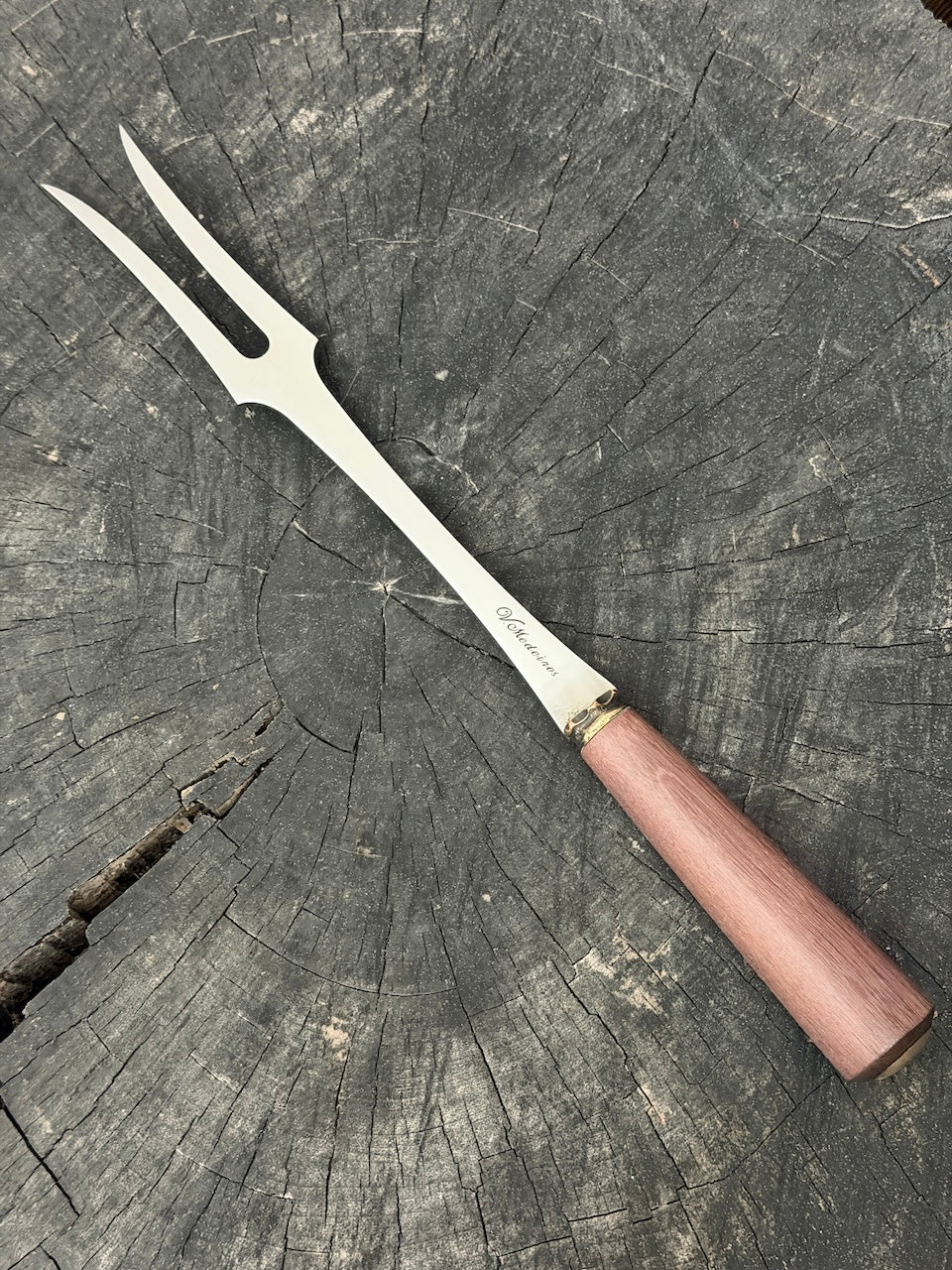 10" BBQ &amp; Grill Fork, Roxinho Hardwood, SS440 - 250mm