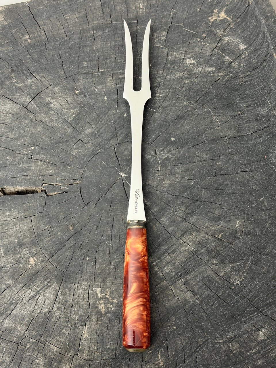 10" BBQ &amp; Grill Fork, Inferno Custom Block, SS440 - 250mm