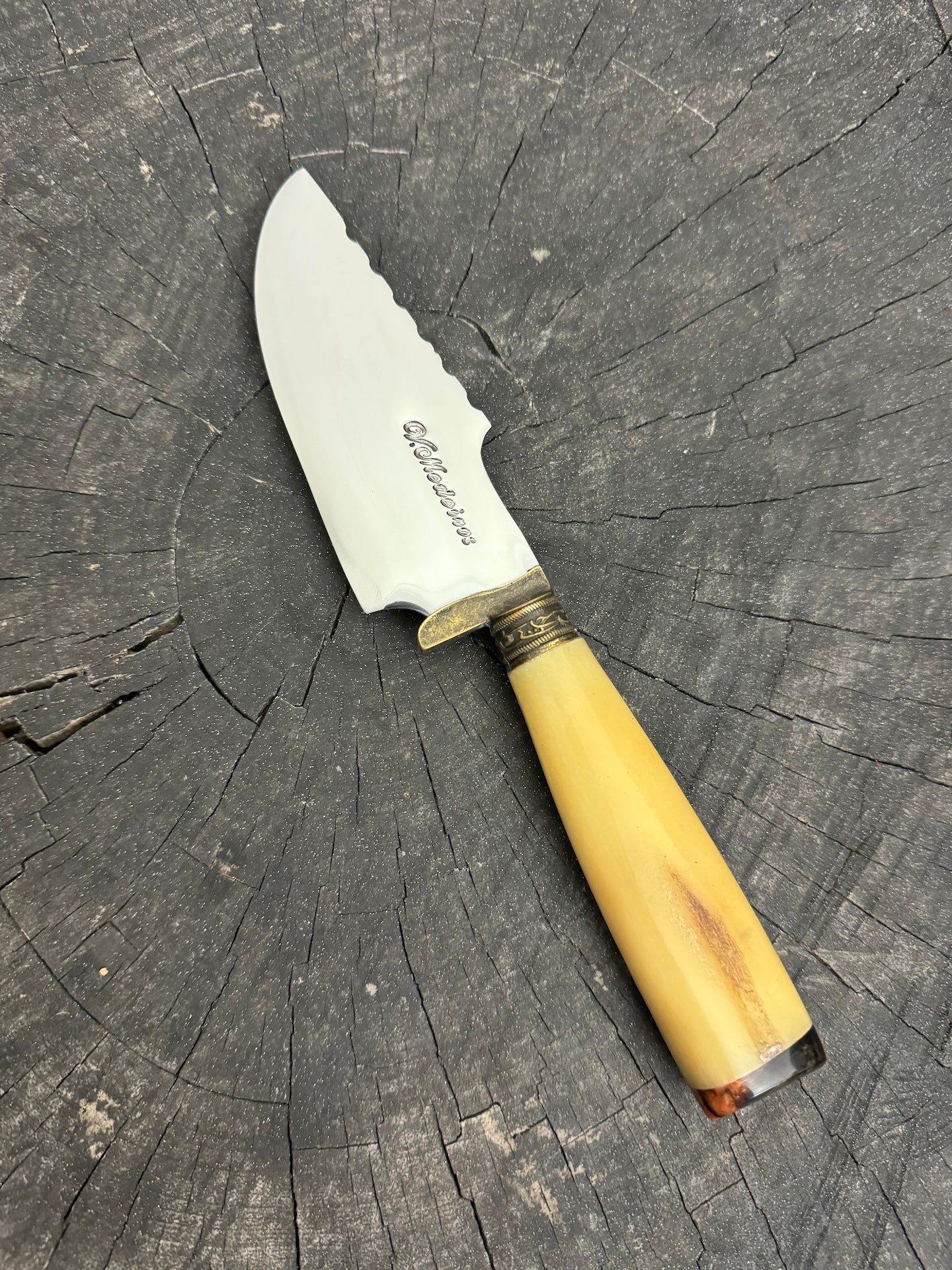 4” Skinner Knife, Ostrich Bone - SS420 - 105mm