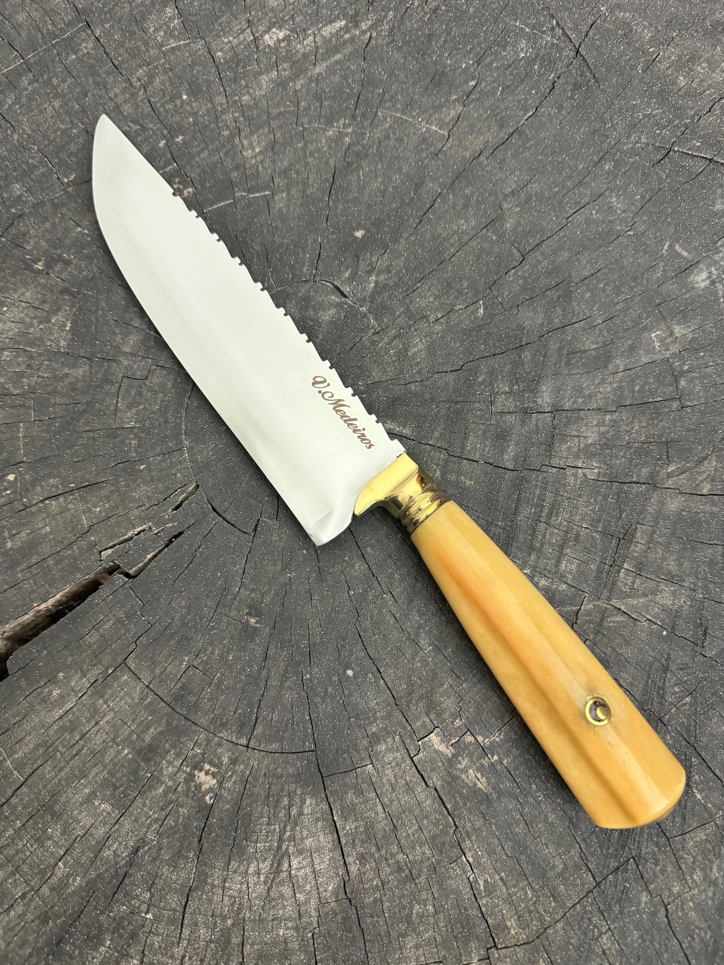 8&quot; Artisan Knife, Ostrich Bone, SS440 - 190mm