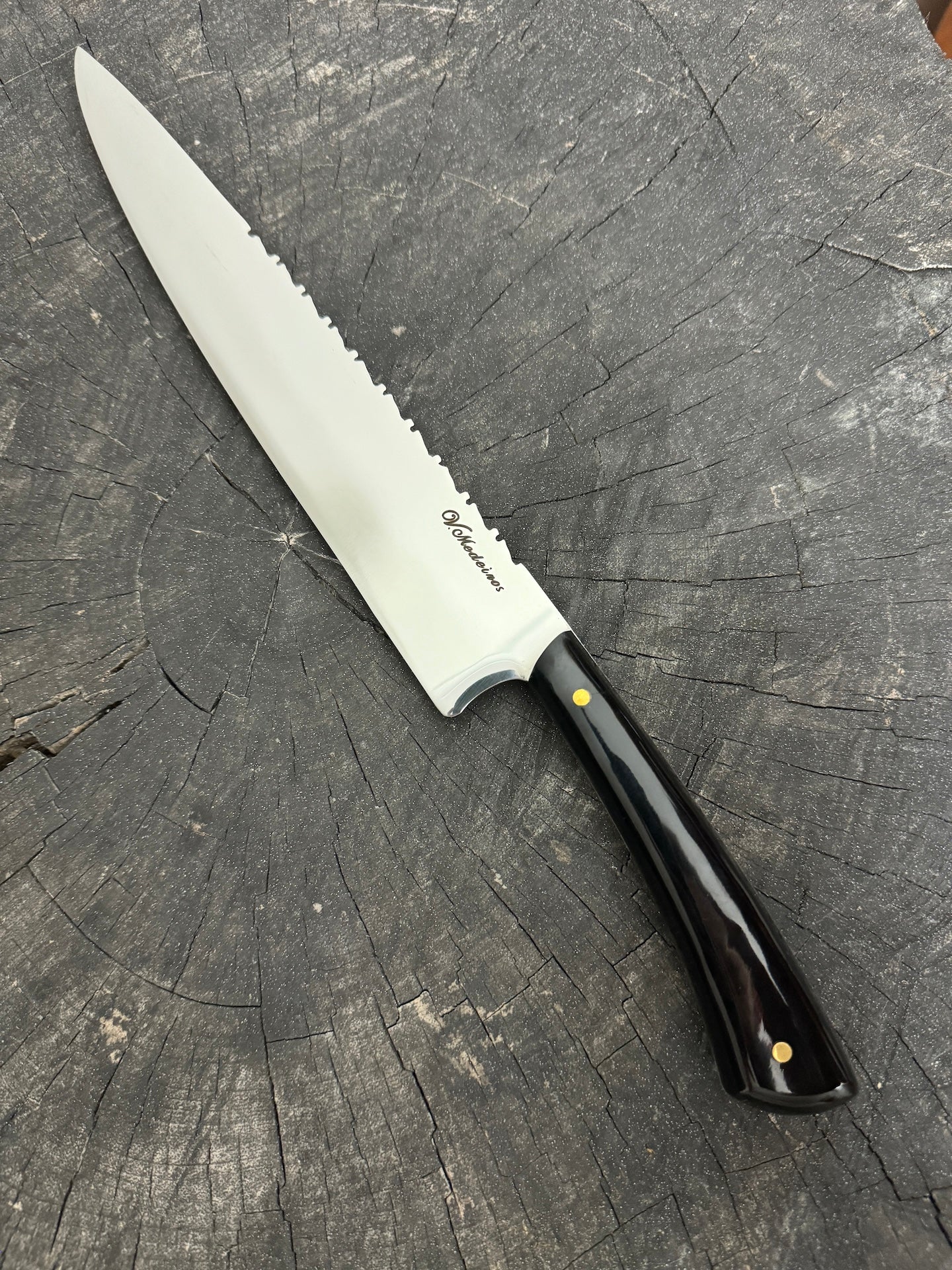 10&quot; Full Tang Chef Knife, Custom Block, SS440 - 250mm