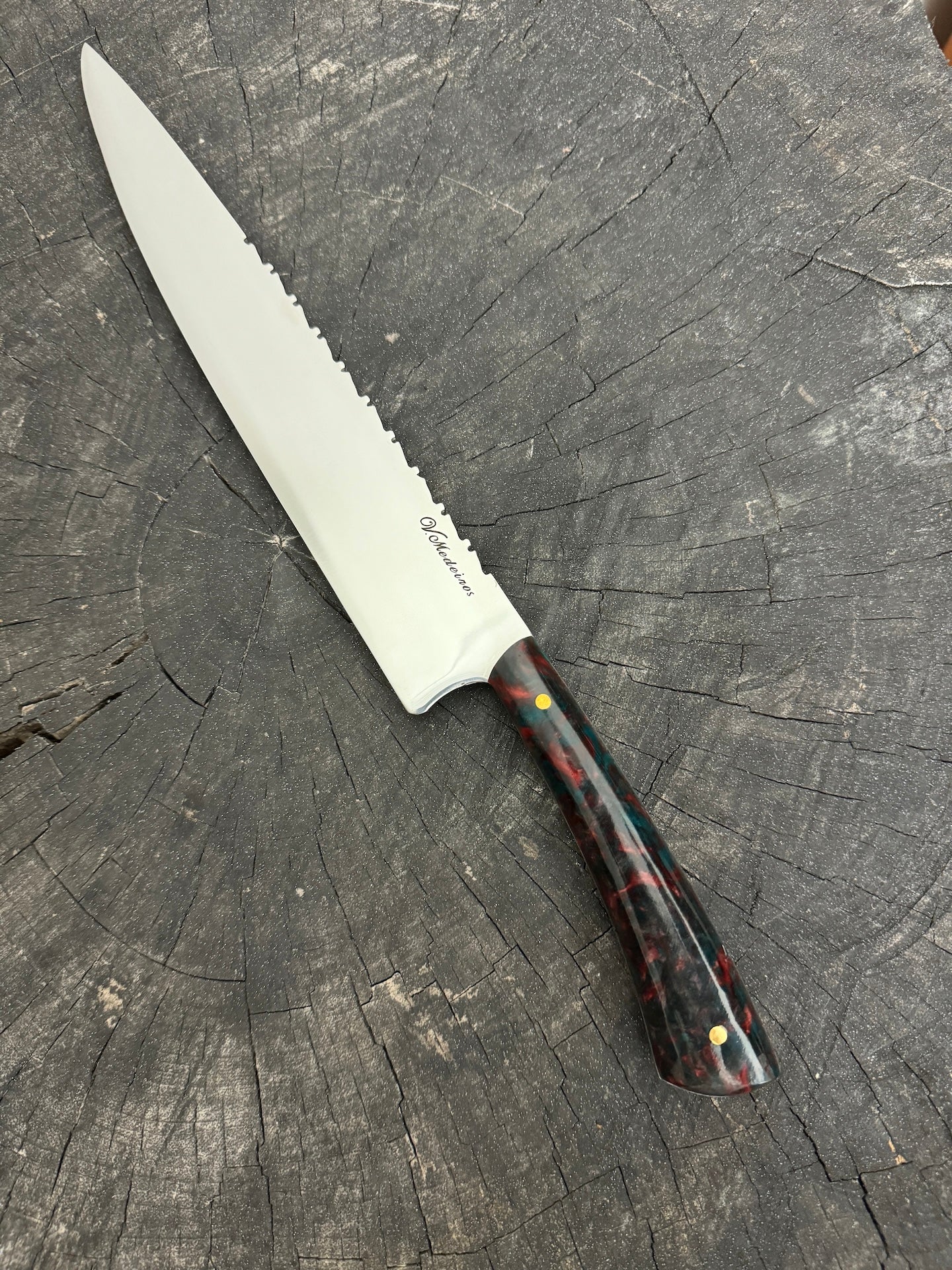 10&quot; Full Tang Chef Knife, Custom Block, SS440 - 250mm