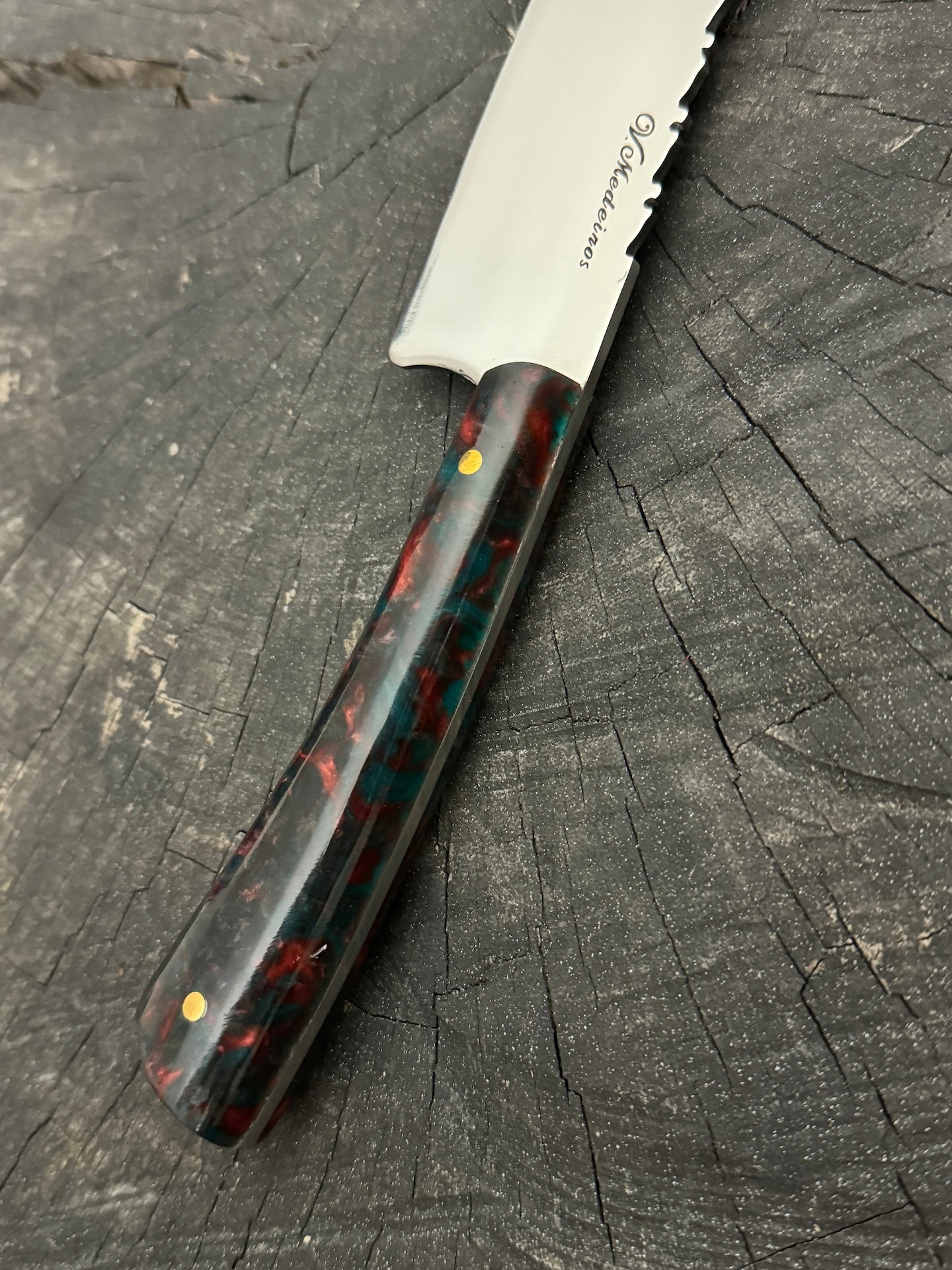 10&quot; Full Tang Chef Knife, Custom Block, SS440 - 250mm