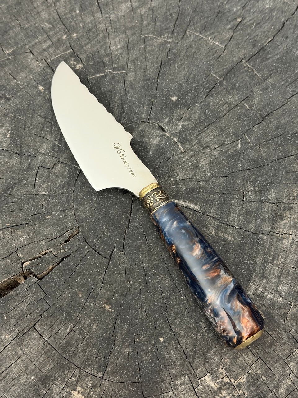 4” Skinner Knife, NightFire Custom Block - SS420 - 105mm