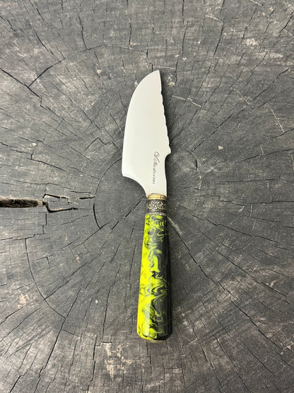 4” Skinner Knife, Electric Jungle Custom Block - SS420 - 105mm