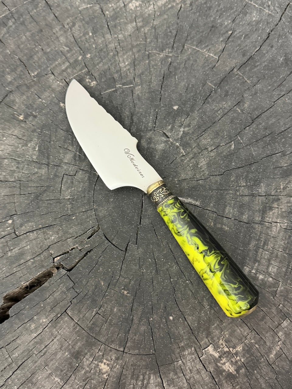 4” Skinner Knife, Electric Jungle Custom Block - SS420 - 105mm