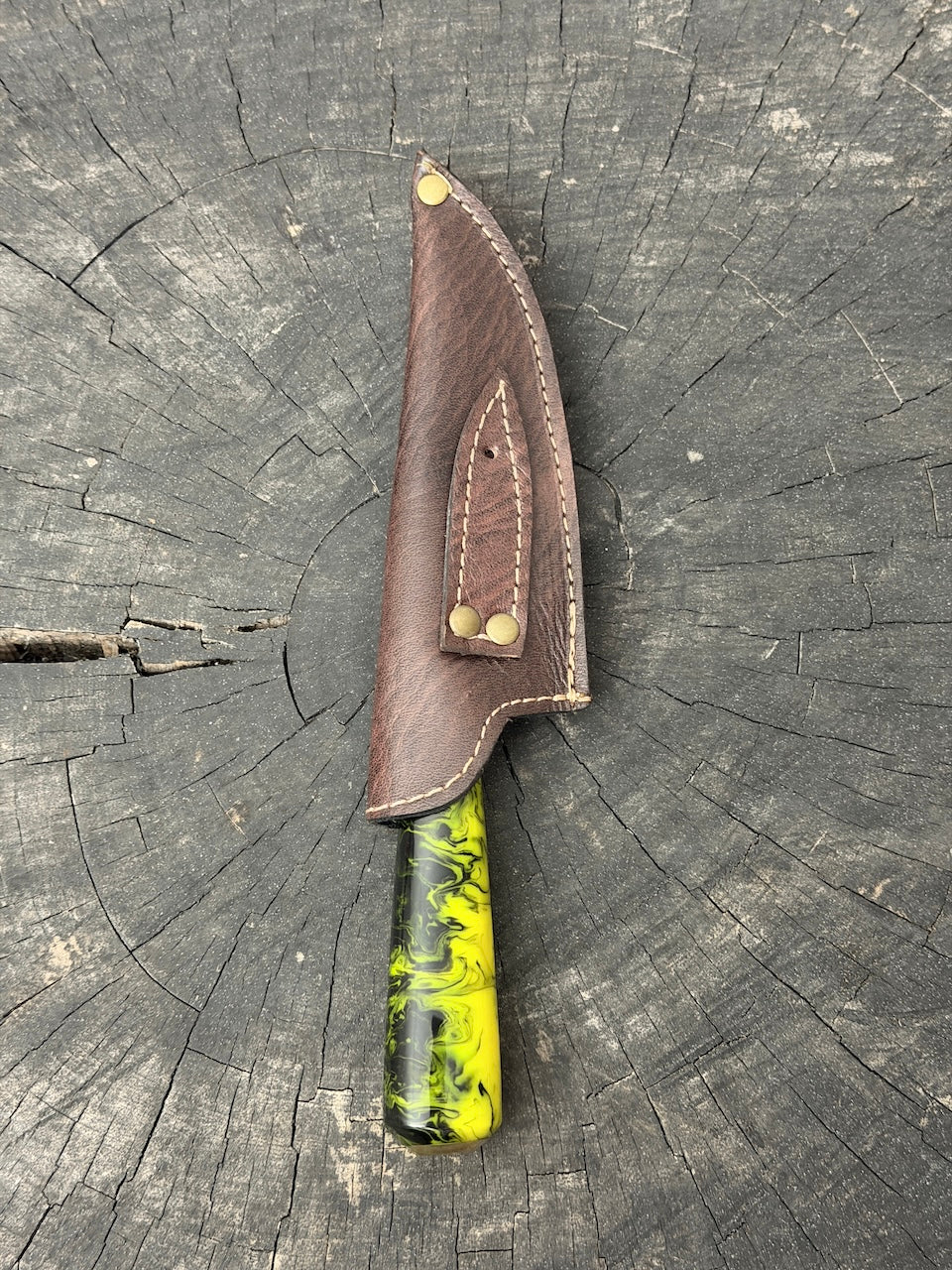 4” Skinner Knife, Electric Jungle Custom Block - SS420 - 105mm