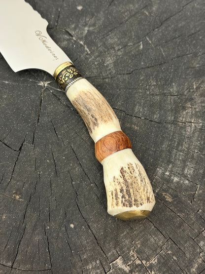 4” Skinner Knife, Deer Antler - SS420 - 105mm
