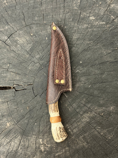 4” Skinner Knife, Deer Antler - SS420 - 105mm