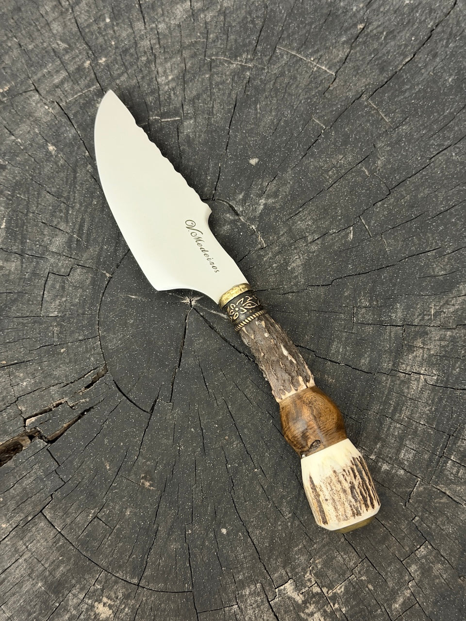 4” Skinner Knife, Deer Antler - SS420 - 105mm