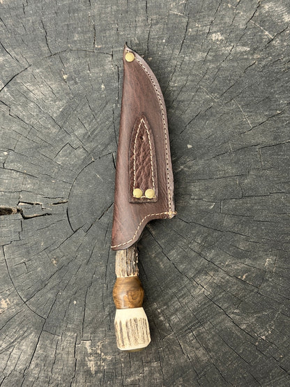 4” Skinner Knife, Deer Antler - SS420 - 105mm