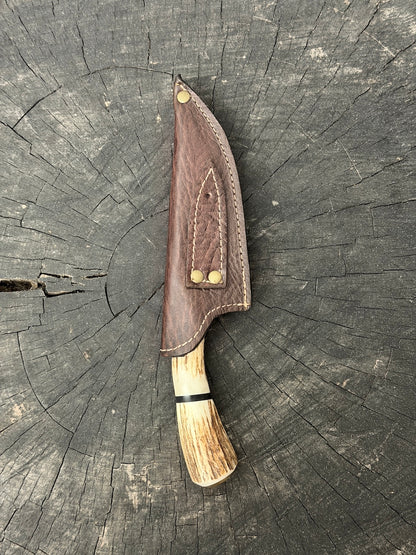 4” Skinner Knife, Deer Antler - SS420 - 105mm