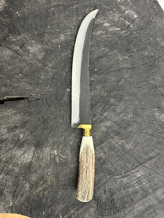 10" Butchers Knife, Deer Antler, RSS440 - 250mm