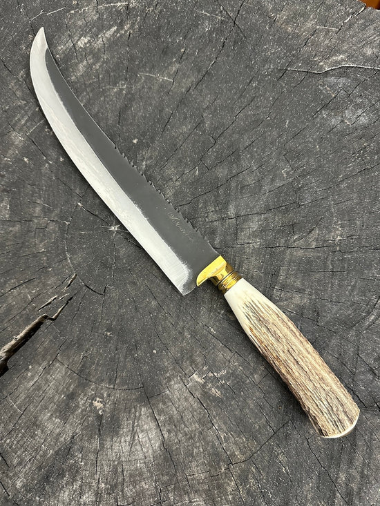 10" Butchers Knife, Deer Antler, RSS440 - 250mm