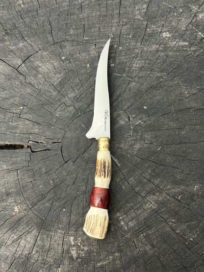 5" Boning Knife, Deer Antler, SS440 - 130mm