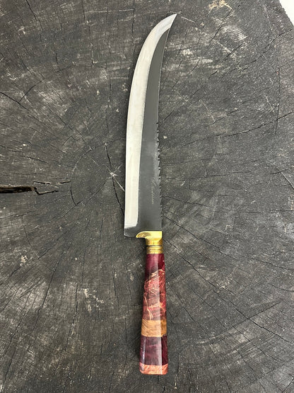 10&quot; Butchers Knife, Maple Burl, RSS440 - 250mm