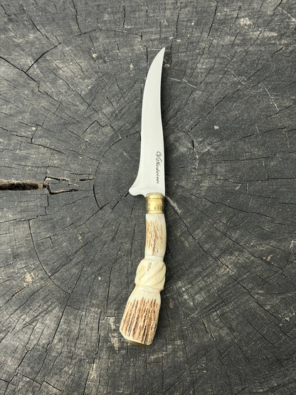 5" Boning Knife, Deer Antler, SS440 - 130mm