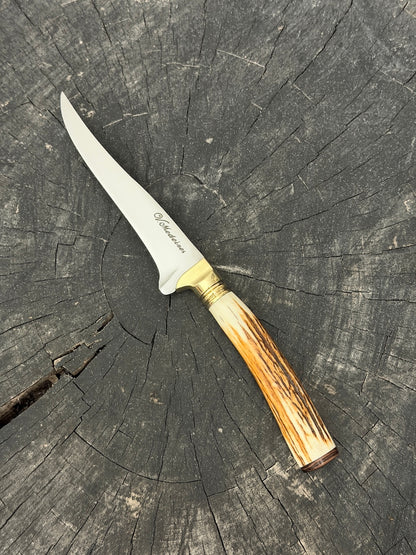5" Boning Knife, Deer Antler, SS440 - 130mm