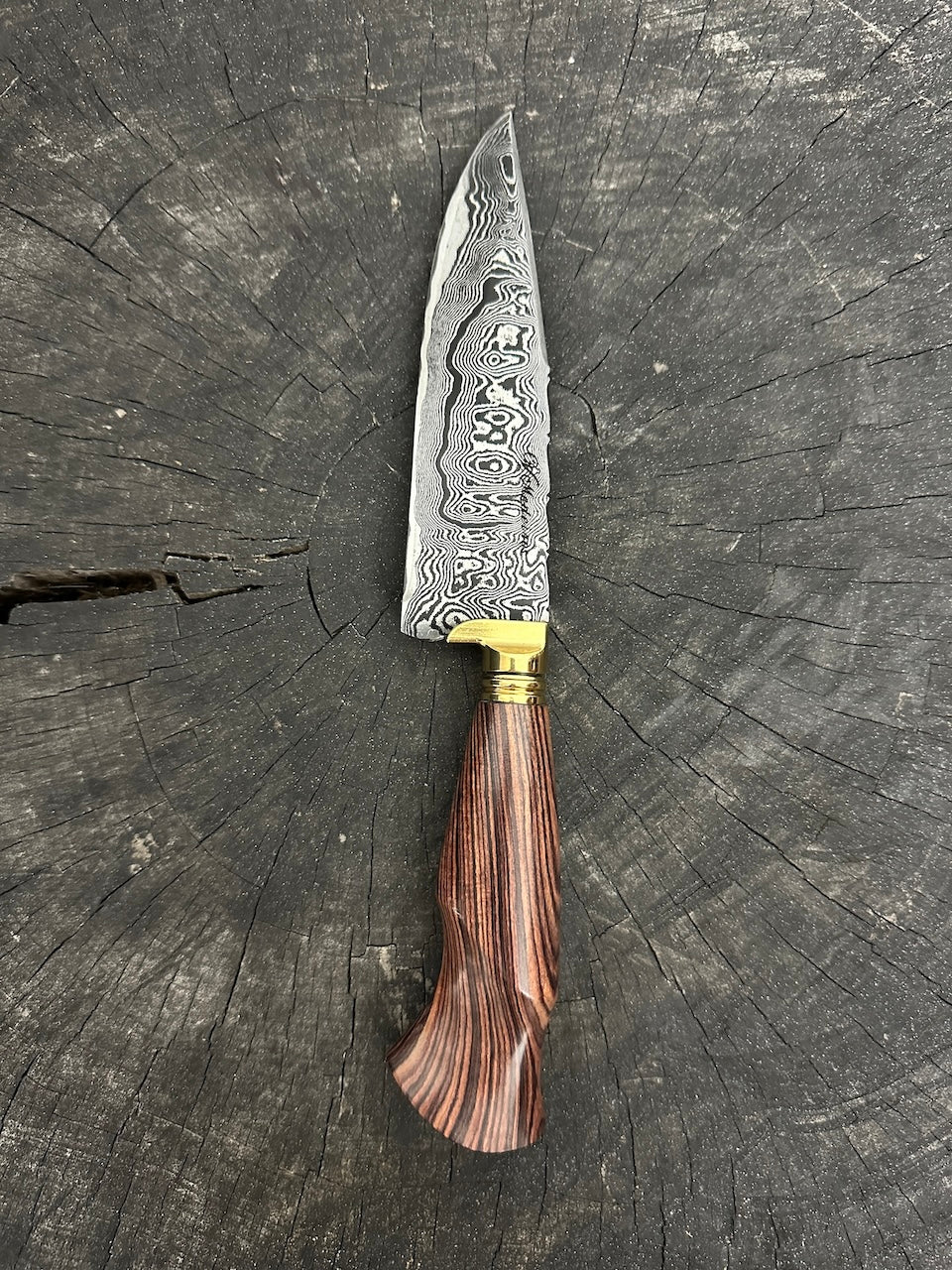 6&quot; Damascus Knife, Jacaranda Hardwood, CS1095 15n20