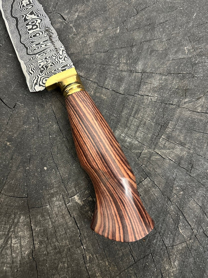 6&quot; Damascus Knife, Jacaranda Hardwood, CS1095 15n20