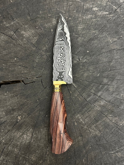 6&quot; Damascus Knife, Jacaranda Hardwood, CS1095 15n20