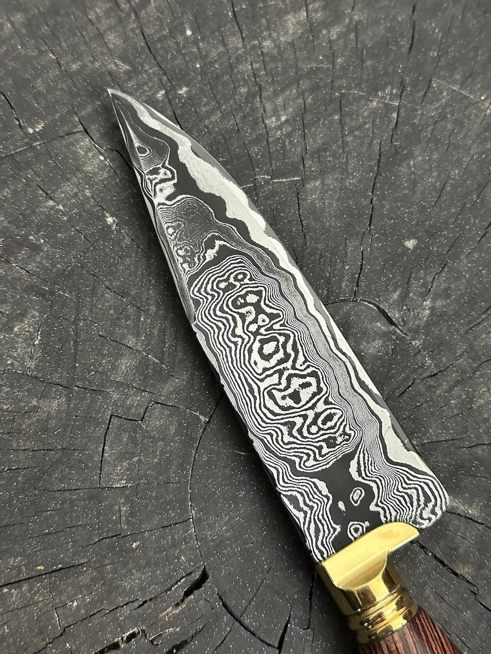 6&quot; Damascus Knife, Jacaranda Hardwood, CS1095 15n20