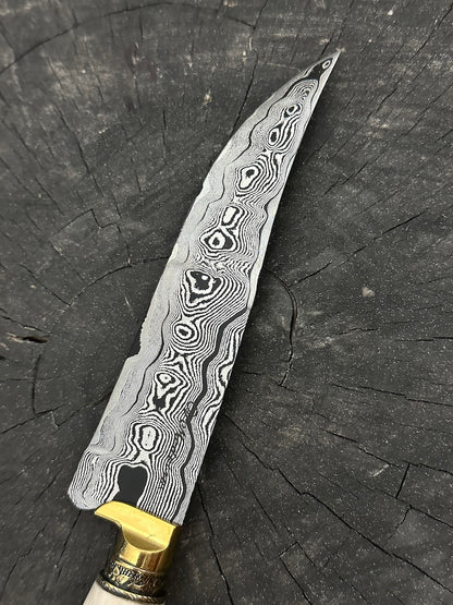 6.7&quot; Damascus Knife, Deer Antler, CS1095 15n20