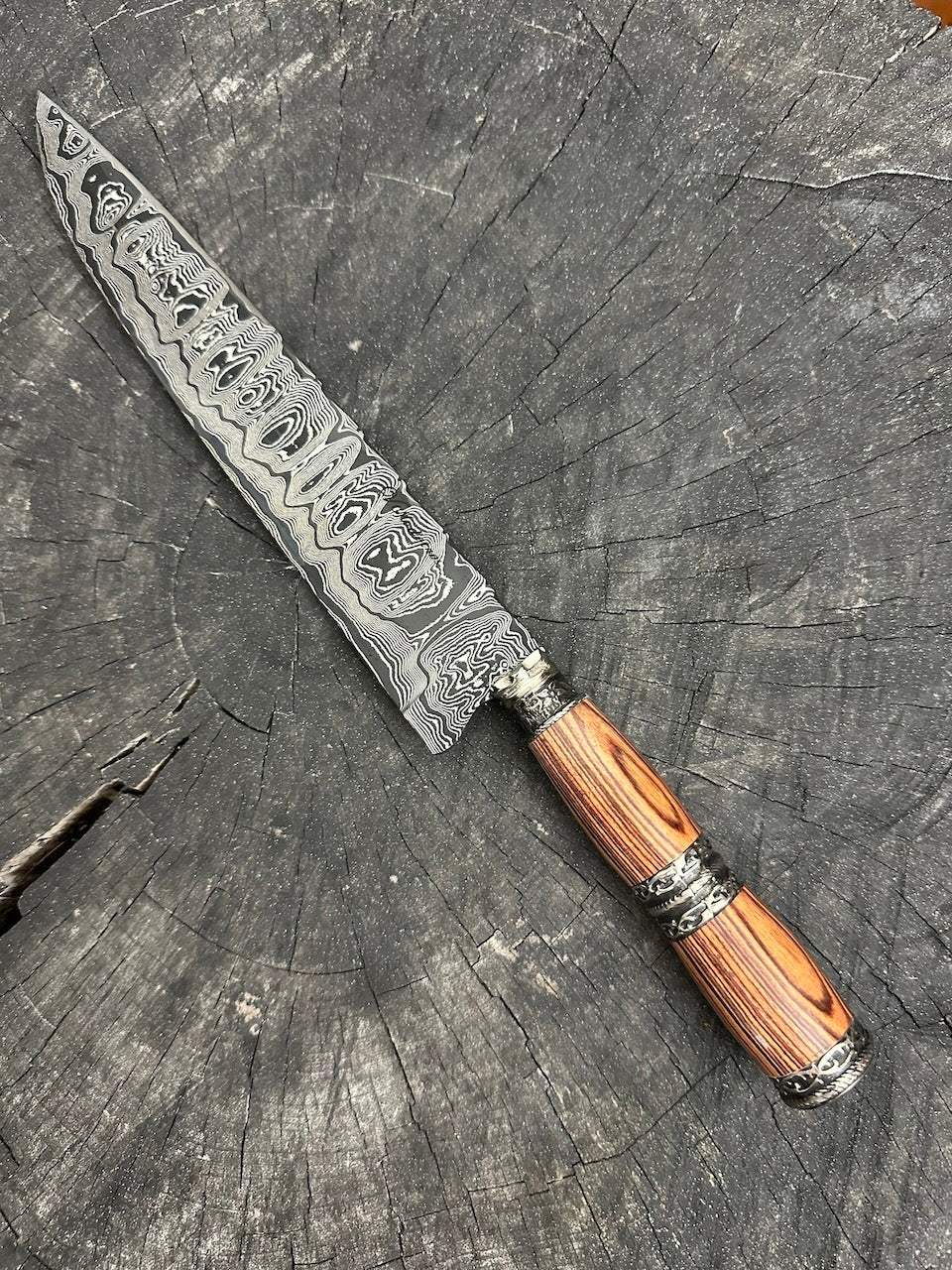 9" Damascus Chef Knife 180 Layers AH CS1095 15n20