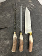 BBQ Knife & Fork Set, Deer Antler, SS440 - 220mm