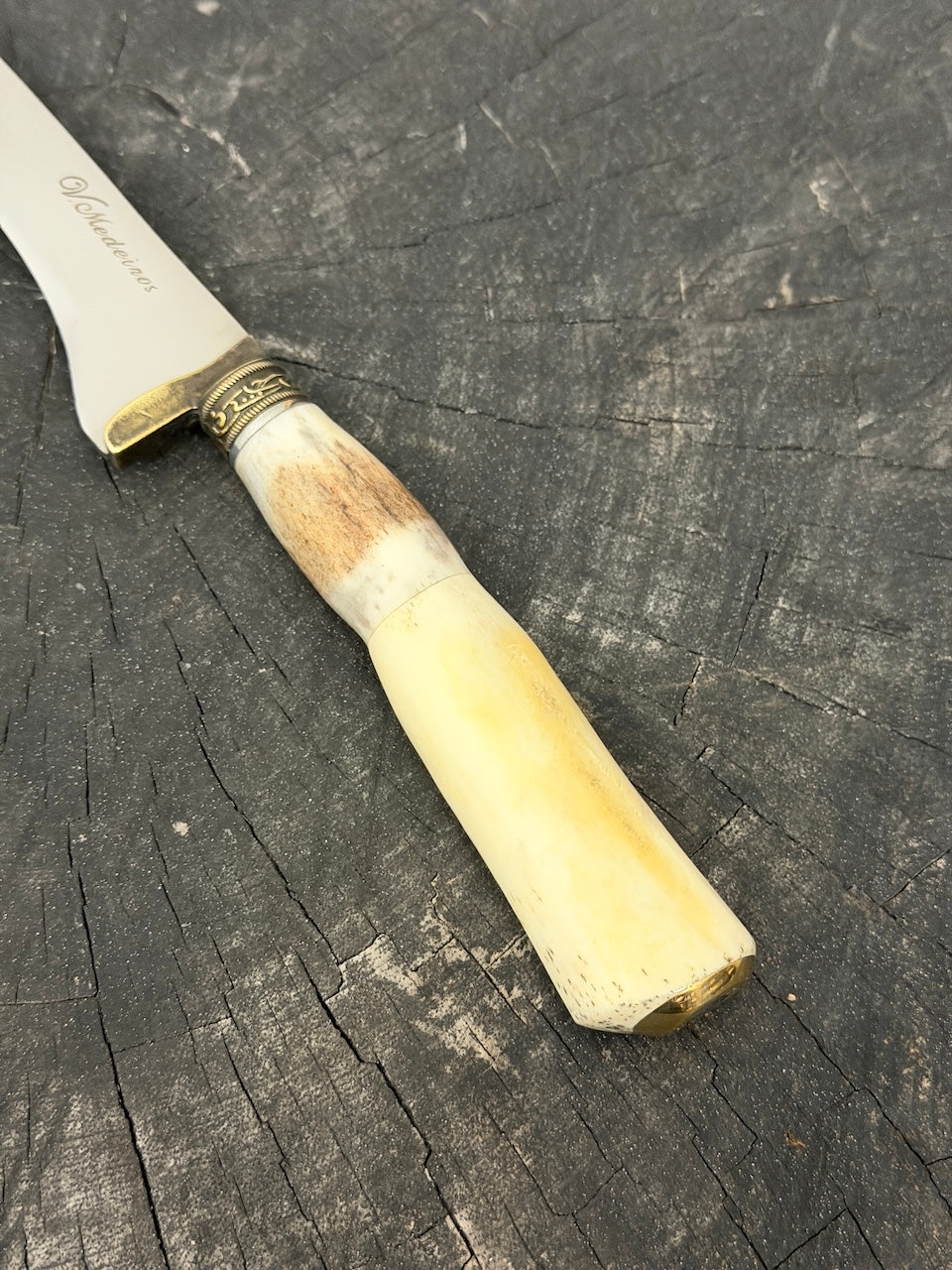 8" Boning Knife, Ostrich Bone &amp; Deer Antler, SS420 - 200mm