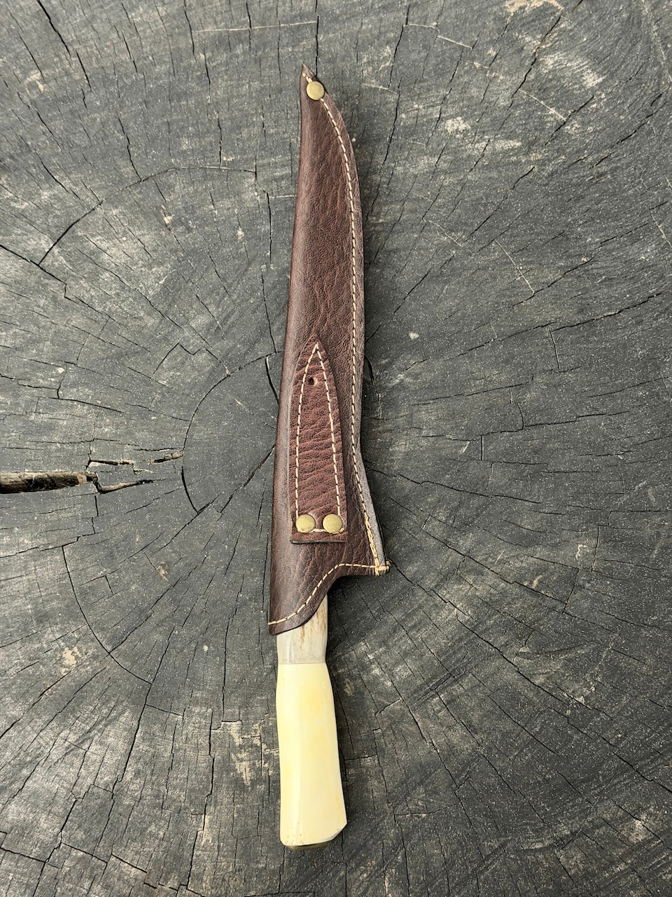 8" Boning Knife, Ostrich Bone &amp; Deer Antler, SS420 - 200mm