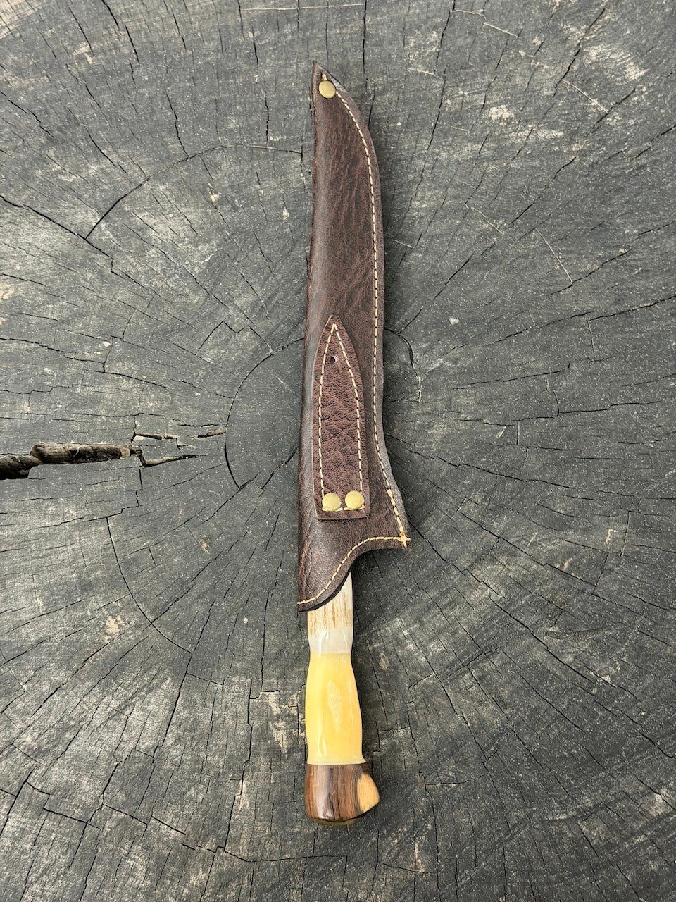 8" Boning Knife, Ostrich Bone &amp; Deer Antler, SS420 - 200mm