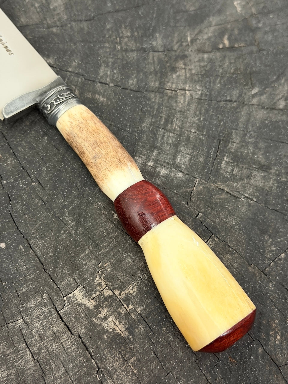 8" Boning Knife, Ostrich Bone &amp; Deer Antler, SS420 - 200mm