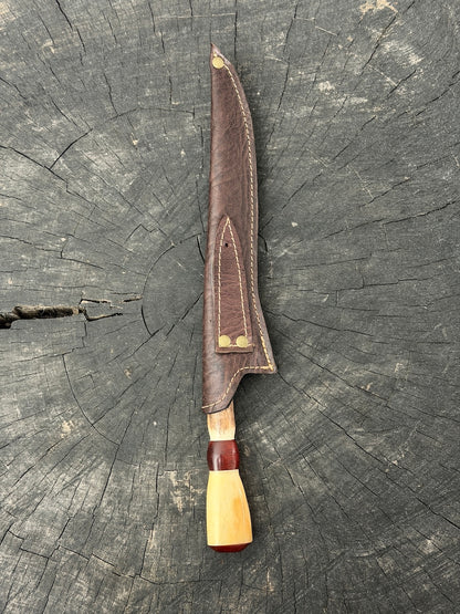 8" Boning Knife, Ostrich Bone &amp; Deer Antler, SS420 - 200mm