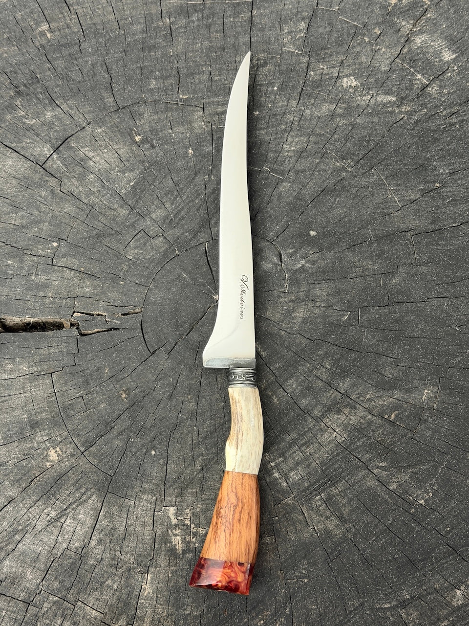 8" Boning Knife, Ostrich Bone &amp; Native Hardwood, SS420 - 200mm