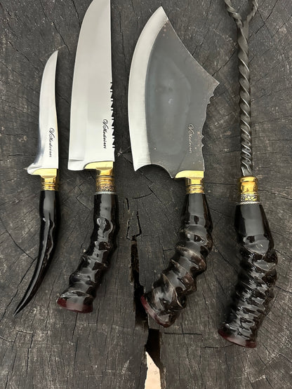 BBQ Exotic Knife Set, Antelope Horn, RSS440 - 250mm